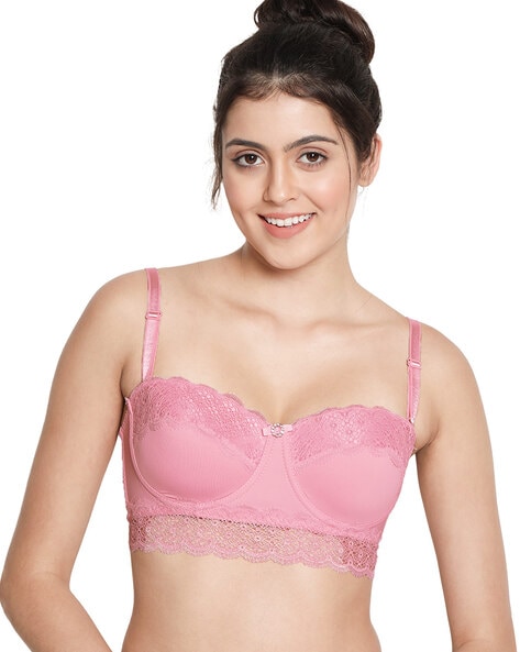 Buy Bodyshell Pink Lacy and Power Net Bralette Bra - 30 Online at Best  Prices in India - JioMart.