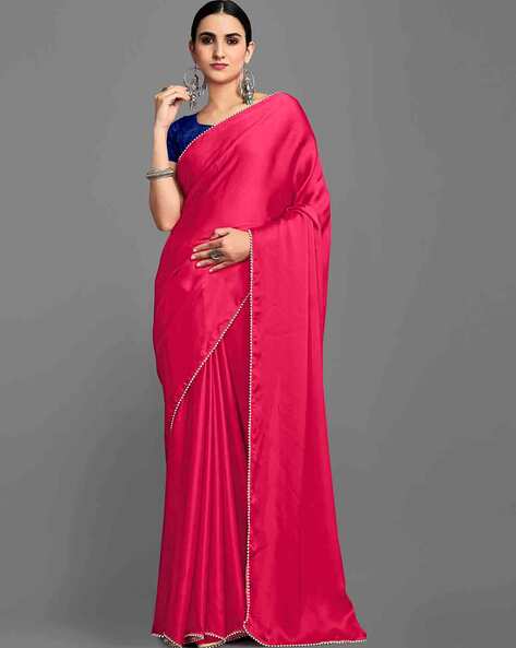 Buy #Peach and #Maroon #Embroidered Silk #Saree (SKU Code : SAEMJMN4315)  Online at IshiMaya Fashion | Saree designs, Party wear sarees online, Party  wear sarees