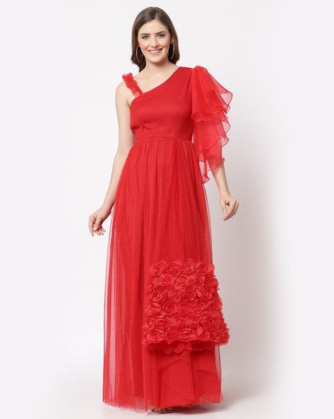 Ajio red dress sale