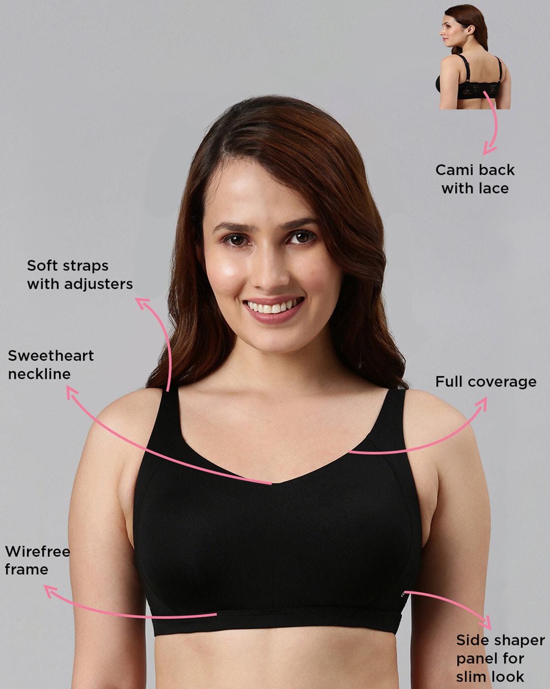 Buy SOIE Full Coverage Padded Wired Sweetheart Neckline Seamless