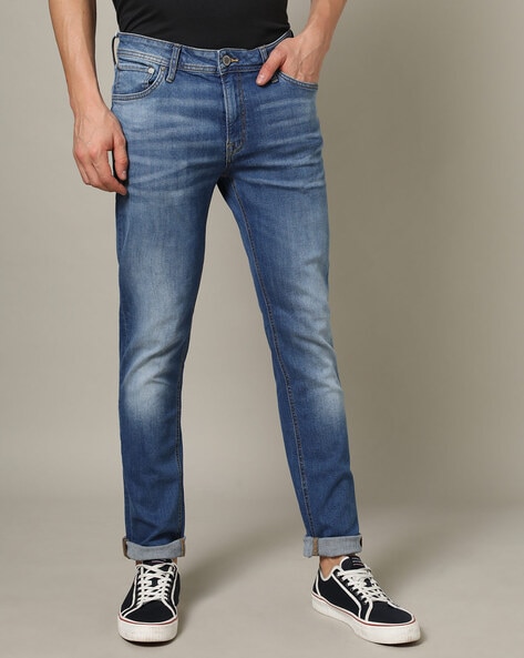 JJITIM JJDAVIS JJ 074 Slim Straight Fit jeans | Medium Blue | Jack & Jones®