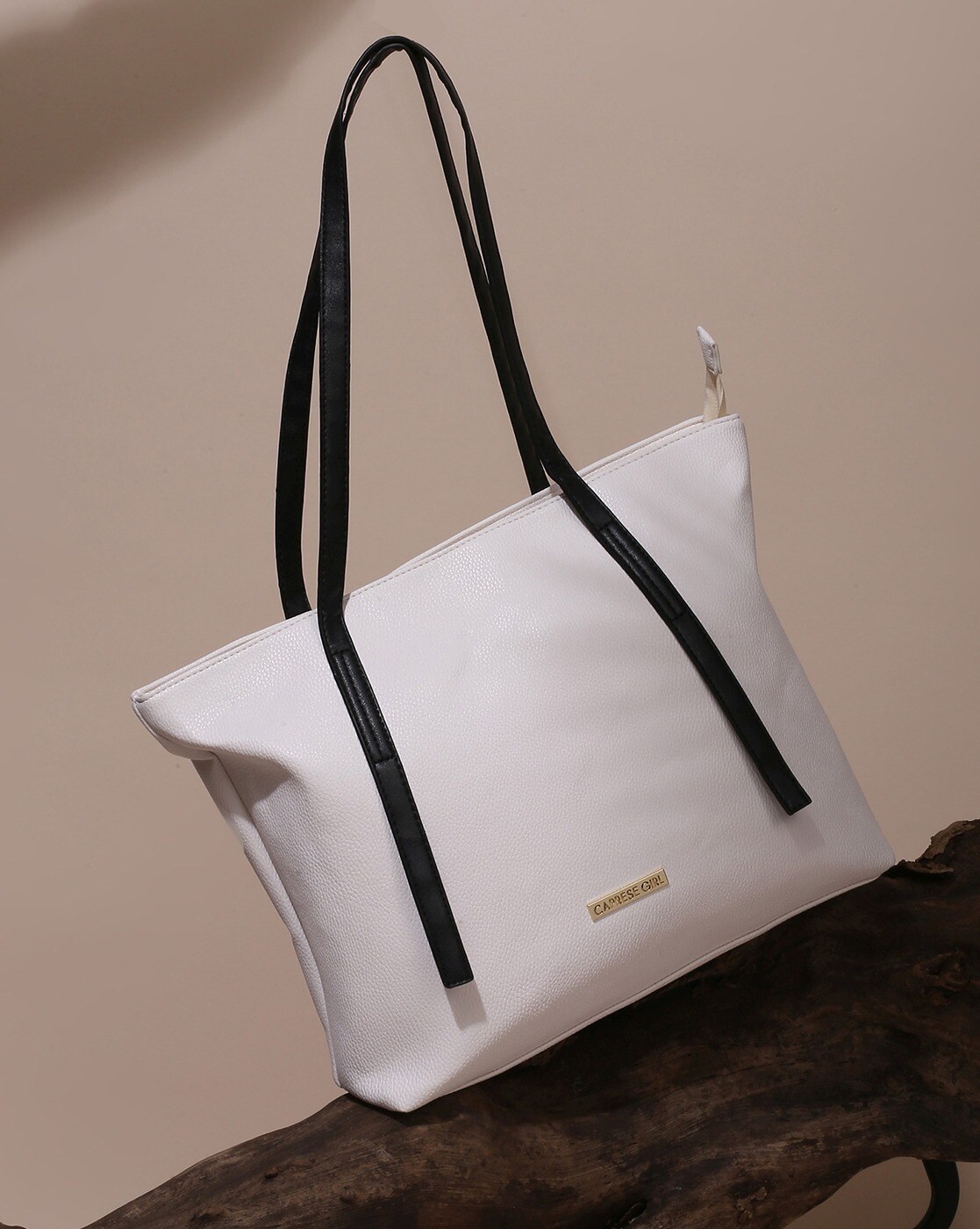 Women Tote Bag with Metal Accent