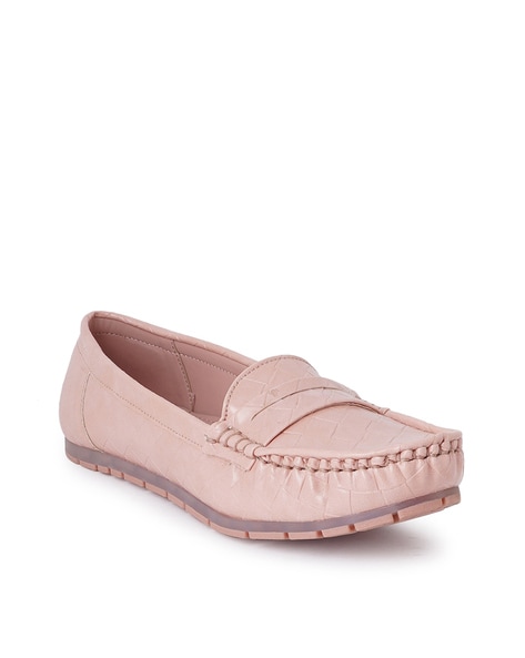 Scentra Textured Round-Toe Slip-Ons