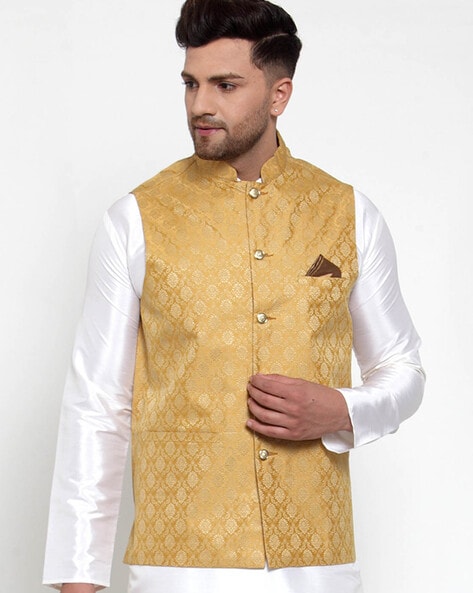 Jompers Woven Waistcoat with Welt Pockets