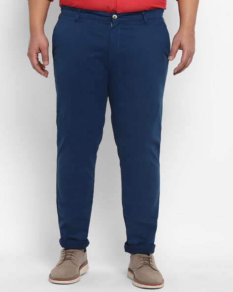 Buy Navy blue Trousers & Pants for Men by URBANO PLUS Online