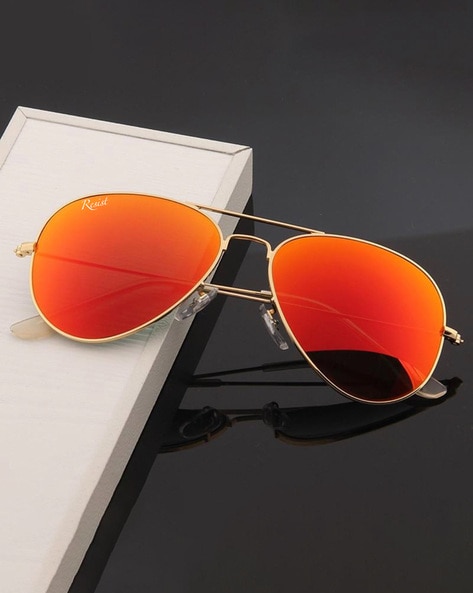 Orange lens store aviator sunglasses