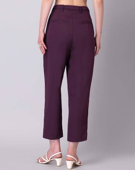 Buy Tokyo Talkies Purple/Black Jacquard Bootcut Trouser for Women Online at  Rs.499 - Ketch