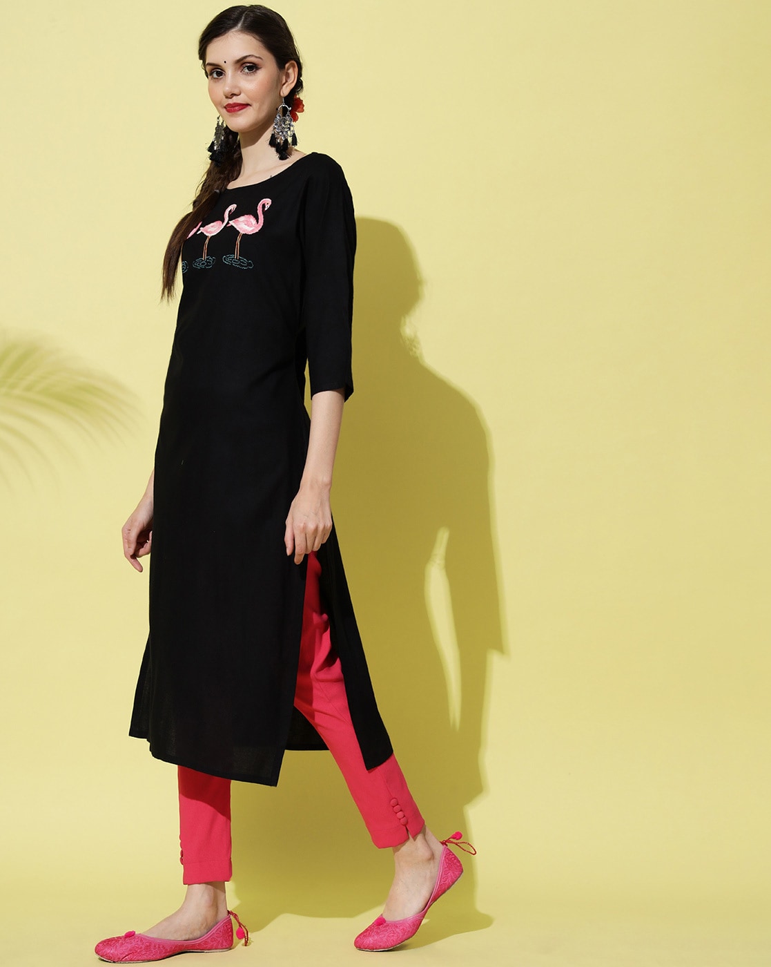 Black Handloom silk Kurti  KTI1068