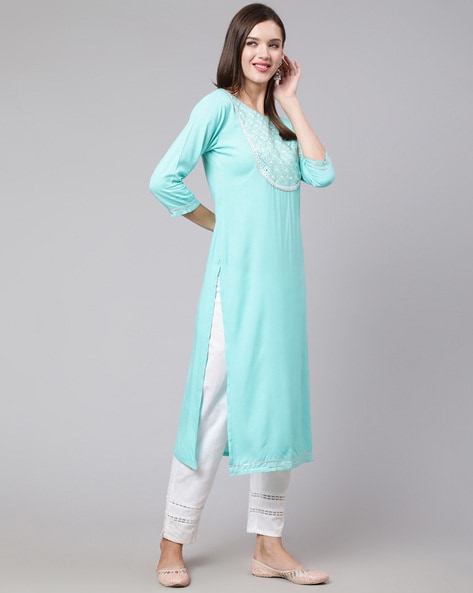 sky blue colour combinations indian dress Ferozi Colour Combination For  Punjabi Suits punjabi suits, | Blue colour dress, Kurti designs, Kurta  designs