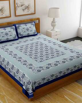 uniqchoice Printed Double Bed Sheet with Pillow Covers-picture-18