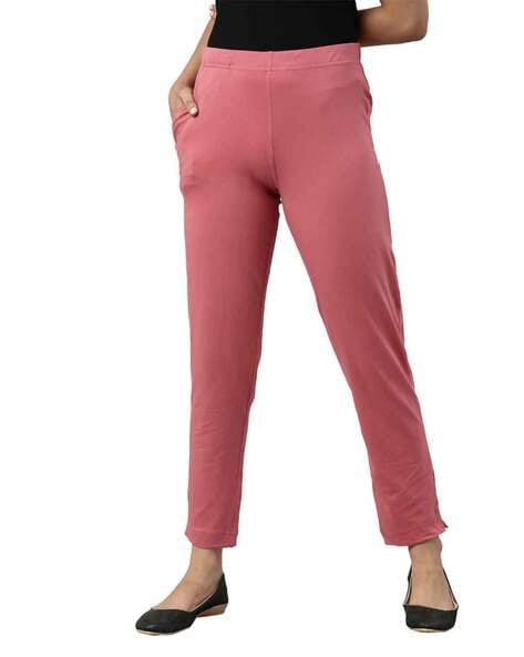 Buy Go Colors Women Baby Cotton Mid Rise Kurti Pants - Pink Online