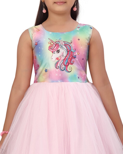 Buy Mystical Unicorn Milk Silk Flutter Dress Online in India - Etsy