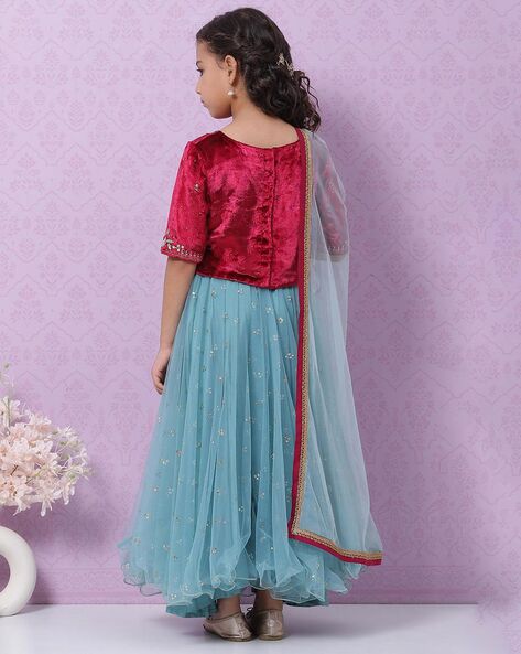 Buy Biba Kids Red Floral Print Lehenga Cholis for Girls Clothing Online @  Tata CLiQ