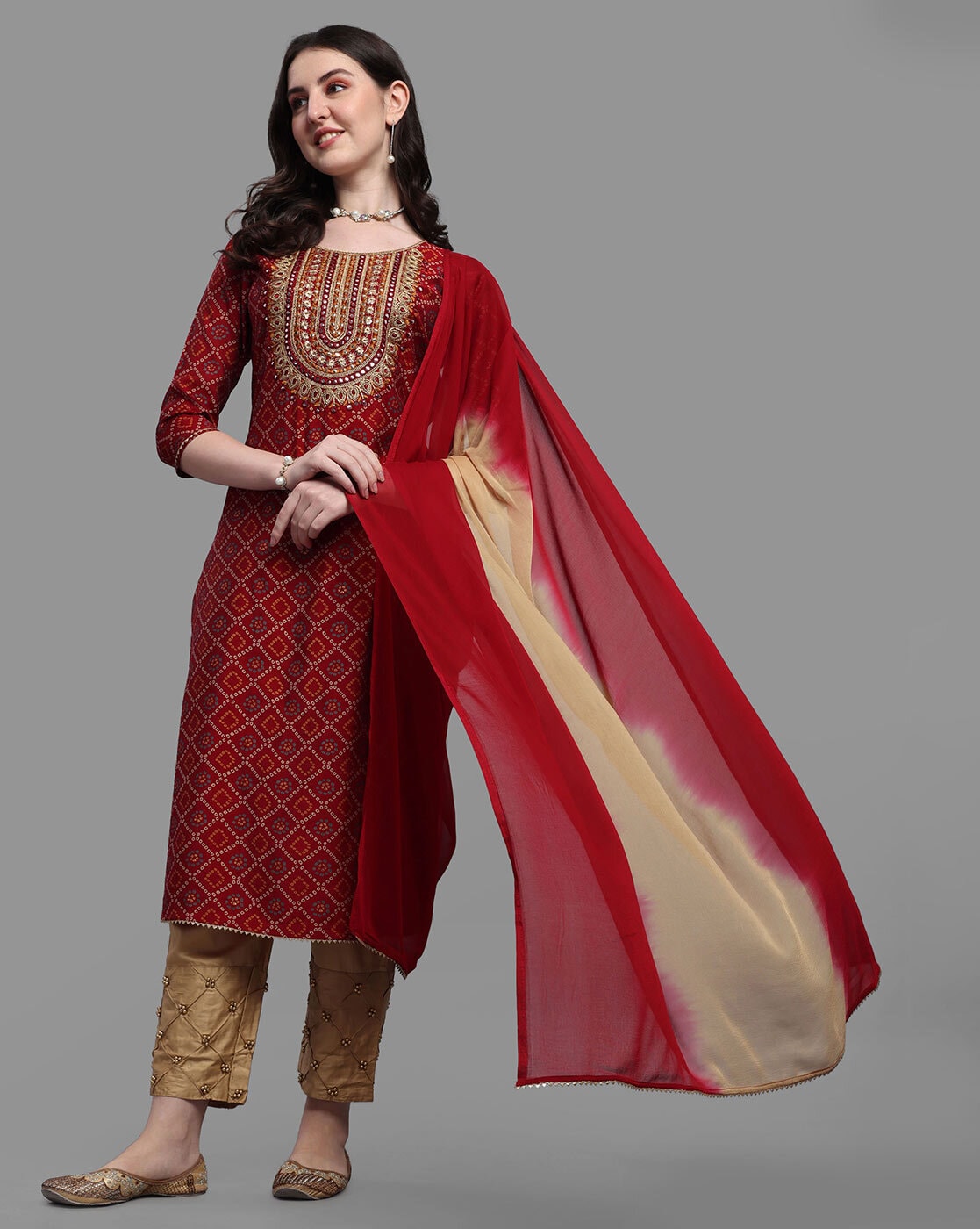 Kilory Party Wear Red Unstitched Velvet Suit Dress Material for Women –  Stilento