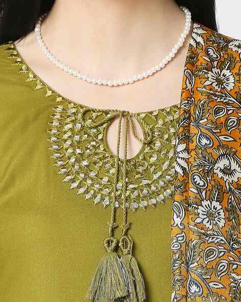 Very Creative Neck Design| Kurti के Neck Gota Patti डिजाइन| Kurti Ke Neck  Design | front long kurti neck design with lace | HerZindagi