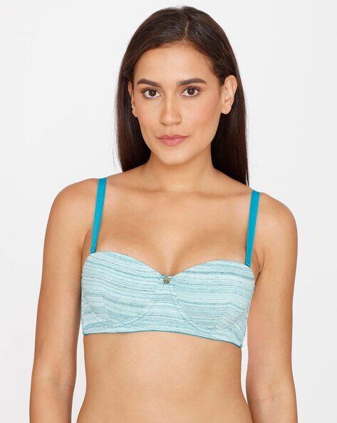 Buy Zivame Mosaic Valley Push Up Wired Medium Coverage Bra - Pink