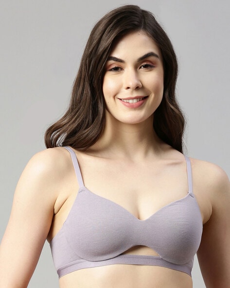 Enamor Pink Under Wired Non Padded Full Coverage Bra