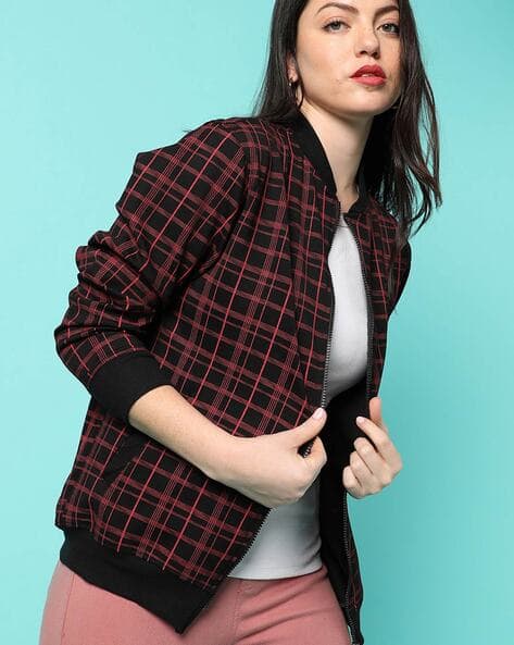 Buy Red Black Jackets Coats for Women by Campus Sutra Online