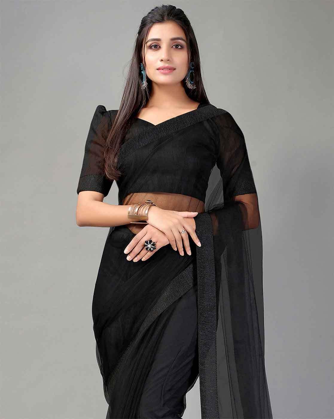 How to look when you dress up a black saree - Quora