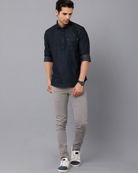 Mens short kurta with cheap jeans