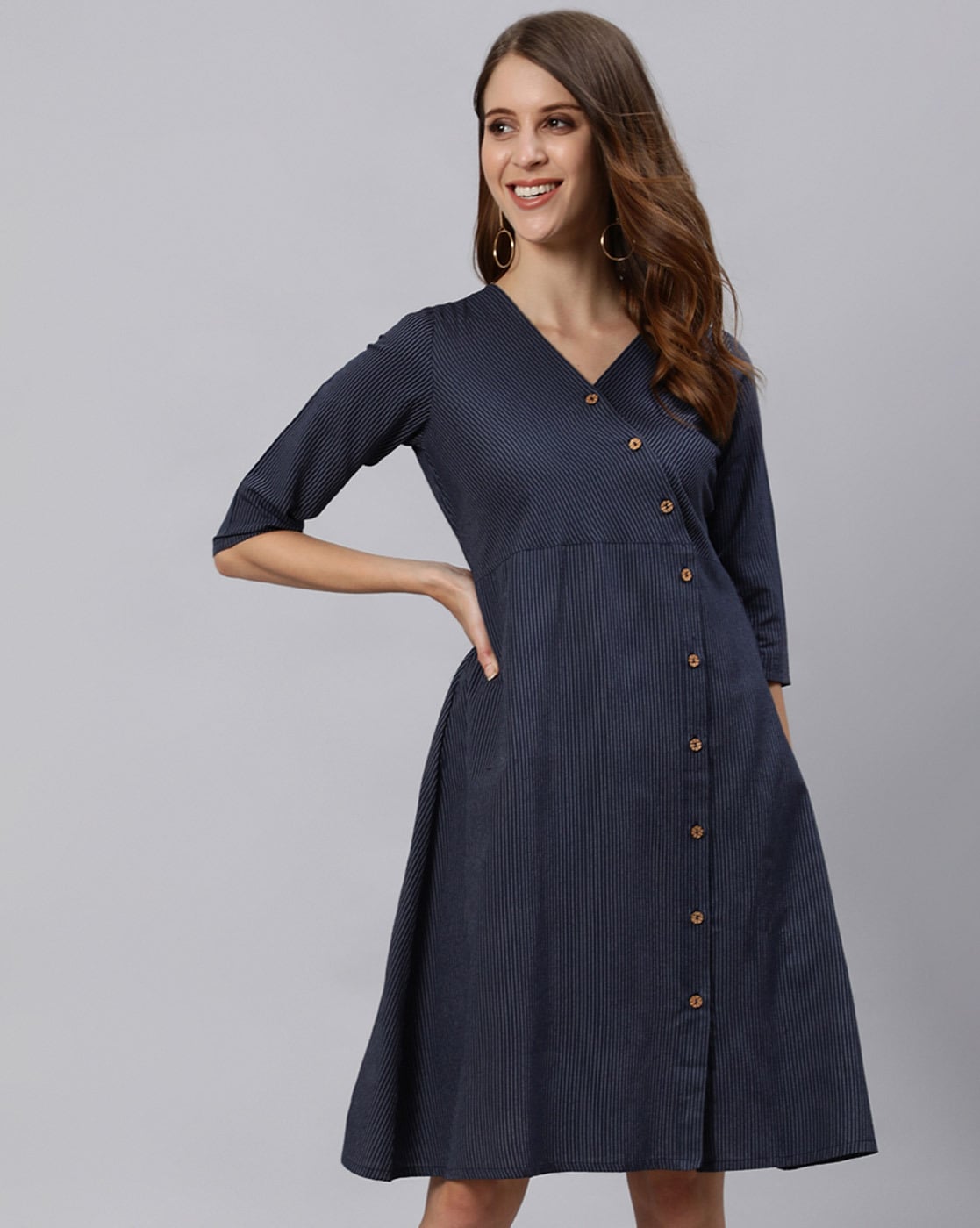 Ladies Stripes Cotton Shirt Dress With Belt at Rs 549, Women Dresses in  Jaipur