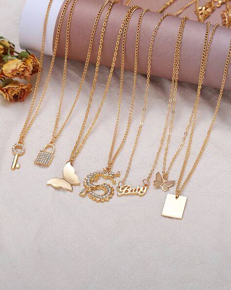 Jewels galaxy Set of 7 Pendants with Chains