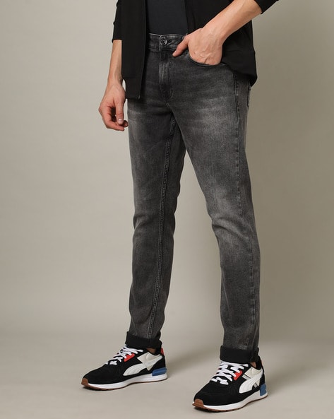 Light Grey Slim Tapered Cotton Stretch Jeans – Dragon Hill Lifestyle