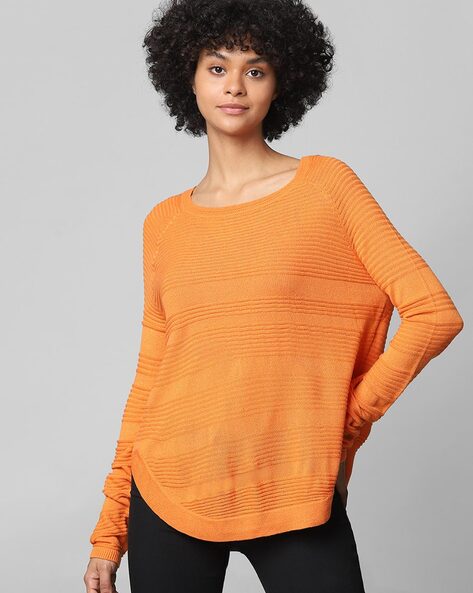 Orange pullover hotsell sweater women's