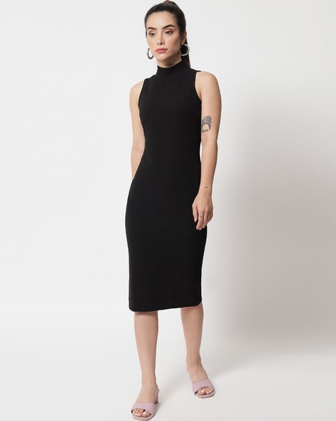 Black Maxi Dress High Neck Sleeveless | Ally Fashion