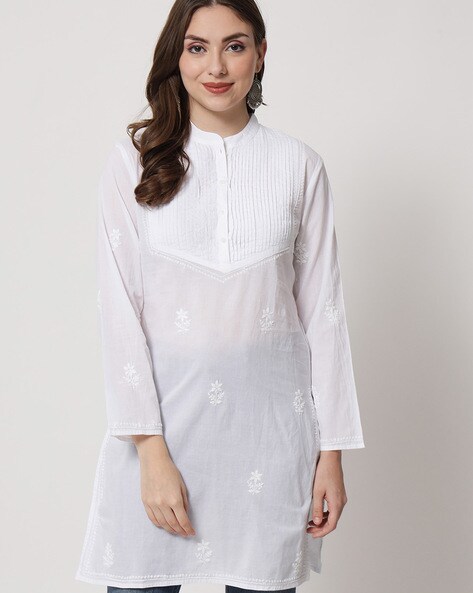 Shop Stunning White Georgette Lucknowi Chikankari Suit Online in USA – Pure  Elegance