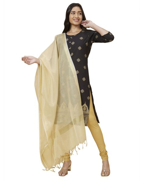 Woven Dupatta with Tassels Price in India