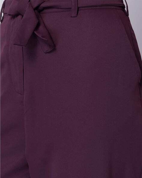 Buy Amaiva Purple Cotton Mid Rise Pants for Women Online  Tata CLiQ