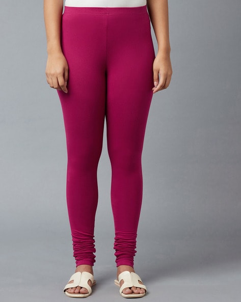 Buy online Pink Cotton Leggings from Capris & Leggings for Women