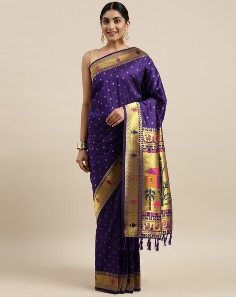 Classy Purple Paithani Silk Saree With Super classy Blouse Piece –  LajreeDesigner