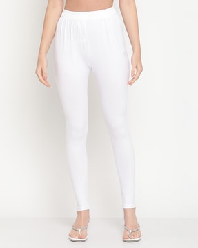 Mid Waist White Cotton Ankle Length Leggings, Casual Wear, Churidar at Rs  250 in Noida