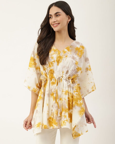 Yellow store kaftan top