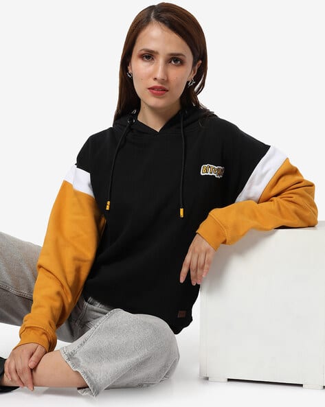 Long Sleeve Womens Colour Block Hoodie Buy Flying Machine Women