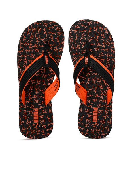 Buy Puma Black Vibrant Orange Flip Flop Slippers for Men by PUMA