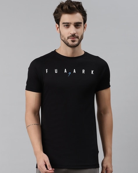 Slim Fit Brand Print Crew-Neck T-Shirt