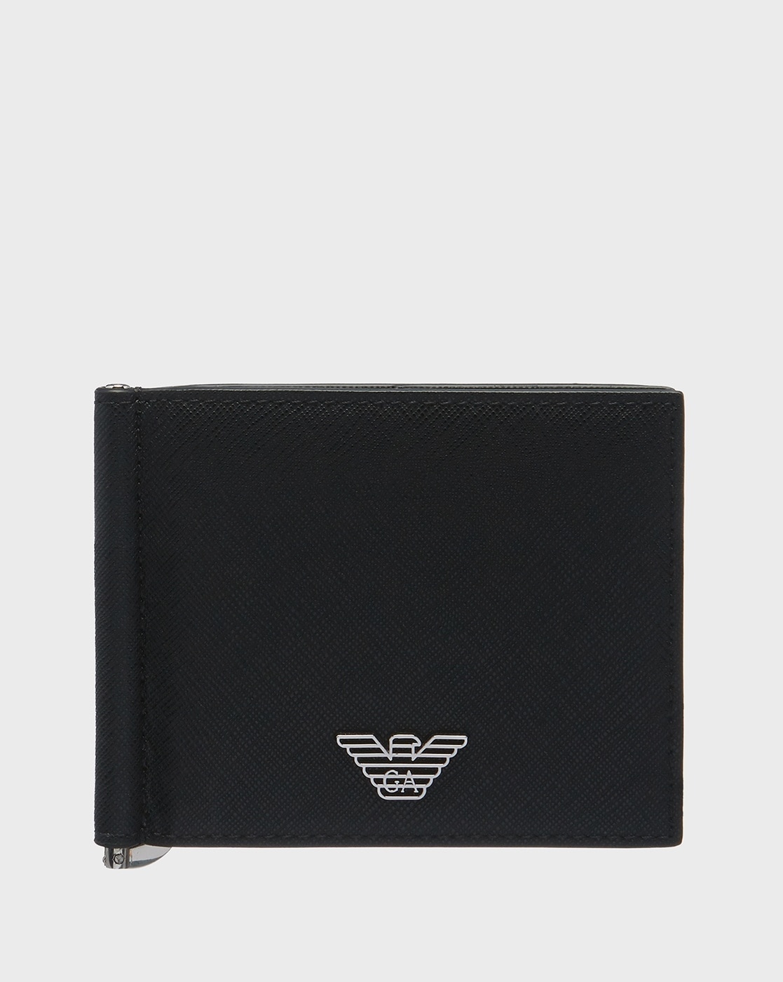 Buy Emporio Armani Men Black Metal Eagle Branding Bi-Fold Wallet for Men  Online | The Collective