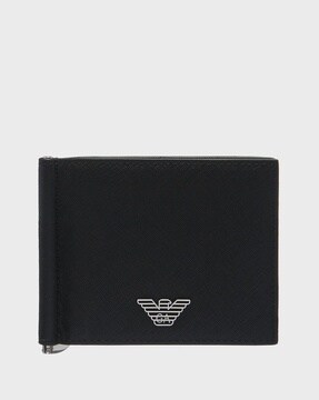 Emporio Armani Men's Eagle Logo Embossed Leather Wallet