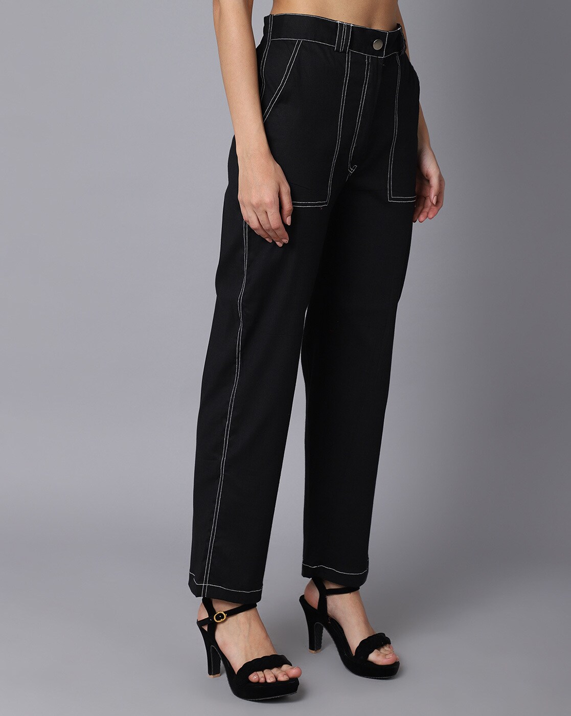 Outside the Lines Black with Contrast Stitch Parachute Pants – Rebelflow