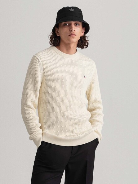 Cable-Knit Crew-Neck Pullover