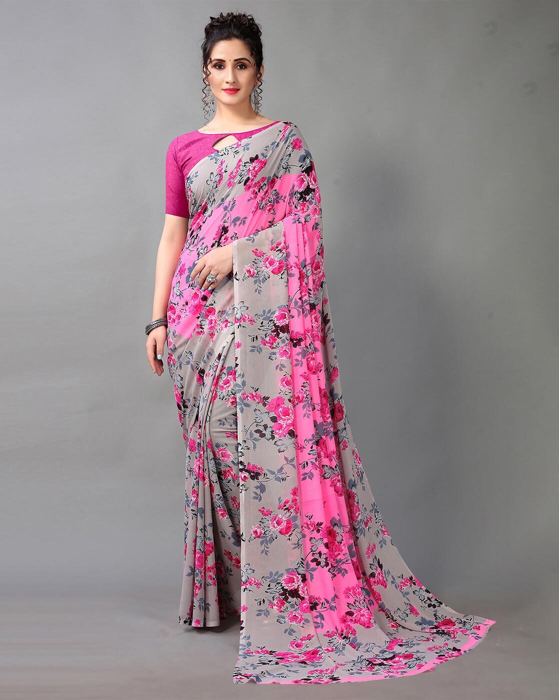 Buy Pink Sarees for Women by Hritika Online | Ajio.com