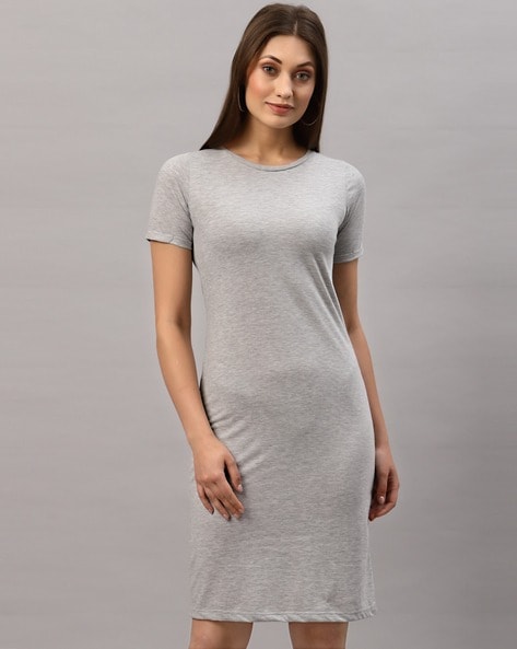 Women's Elegant Cotton Grey Western Dress – Stilento