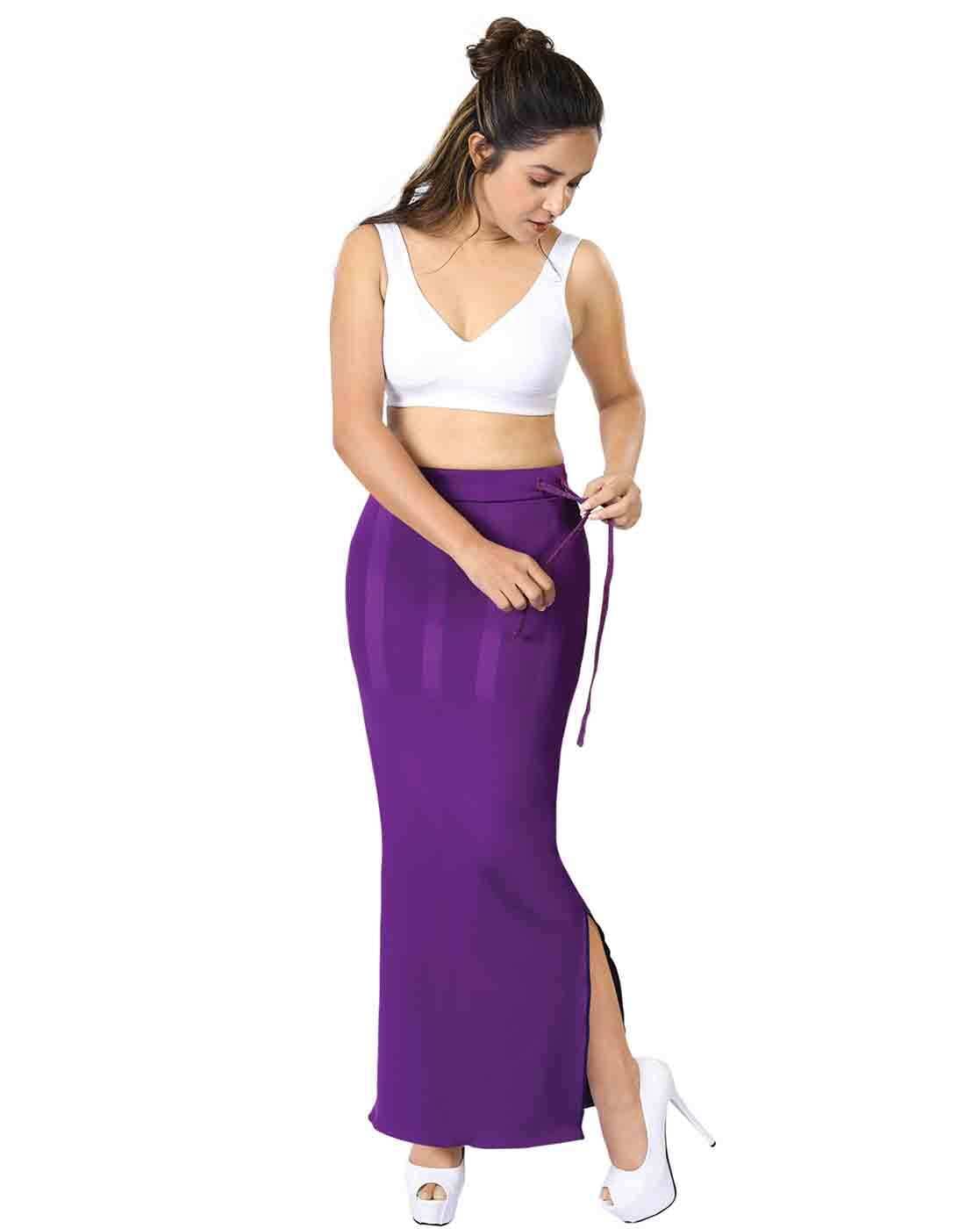 Lycra Purple Drawstring and Elastic Saree Shapewear Pack of 1