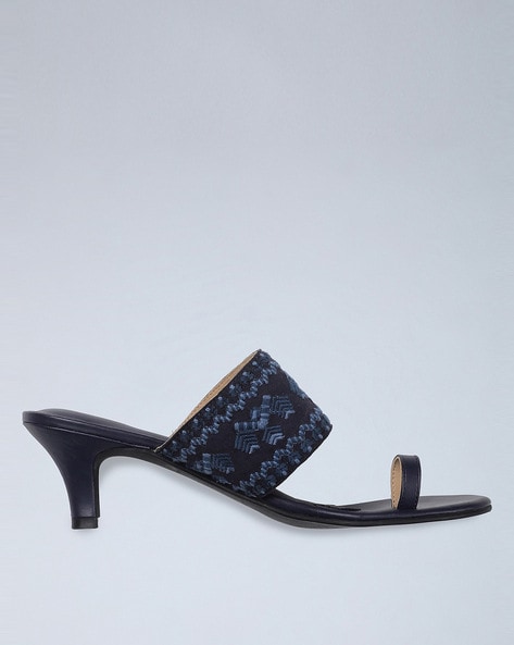 Navy kitten heel online sandals