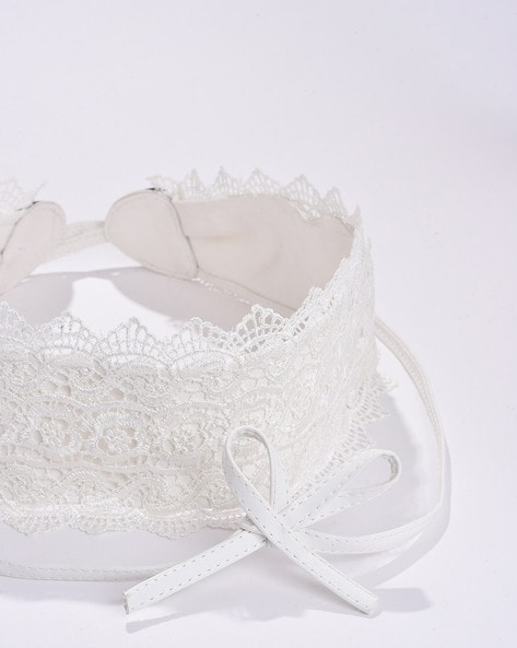 White deals lace belt