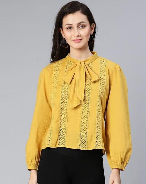 Buy Mustard Tops for Women by Oxolloxo Online