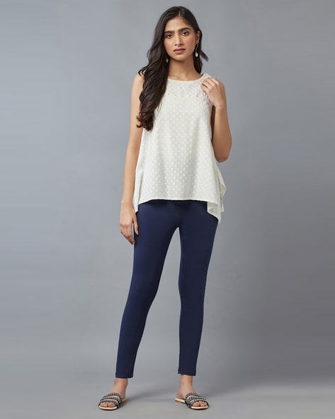 W Navy Blue Leggings - Buy W Navy Blue Leggings online in India